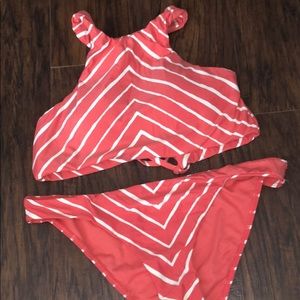 Peach Stripped Billabong Swimsuit
